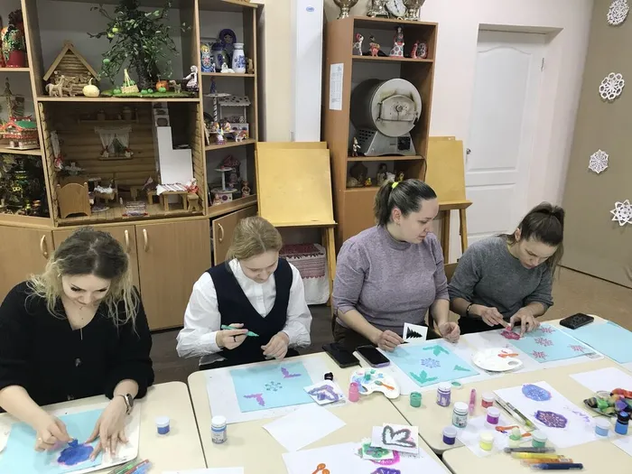 51-мастер-класс для родителей по батику Зимняя салфетка (1)
